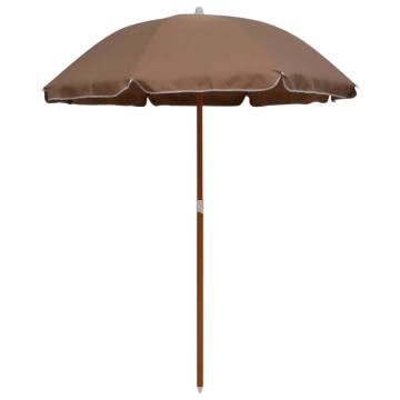 Parasol with Steel Pole 180 cm Taupe - UV Protection