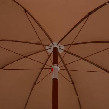 Parasol with Steel Pole 180 cm Taupe - UV Protection