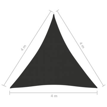 Triangular Sunshade Sail 4x4m - Oxford Fabric, Anthracite