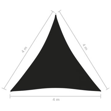 Black Triangular Sunshade Sail - Oxford Fabric 4x4m