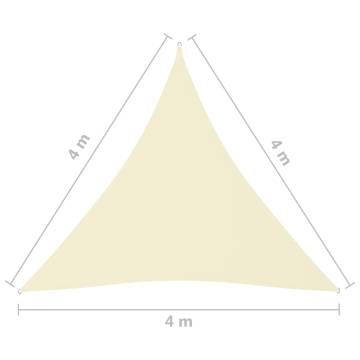 Sunshade Sail Oxford Fabric Triangular 4x4 m Cream - HipoMarket