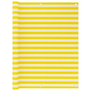 Yellow & White Balcony Screen 120x600 cm - HDPE Privacy Shade