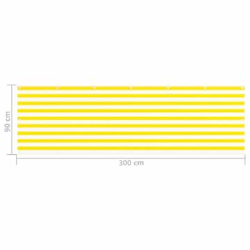 Yellow and White Balcony Screen 90x300 cm - HDPE Privacy Shield