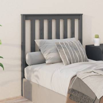 Stylish Grey Bed Headboard - Solid Pine Wood 96x6x101 cm