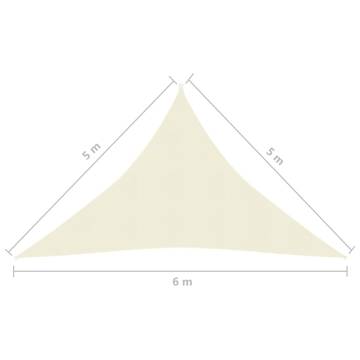 Sunshade Sail 160 g/m² Cream 5x5x6 m HDPE - HipoMarket