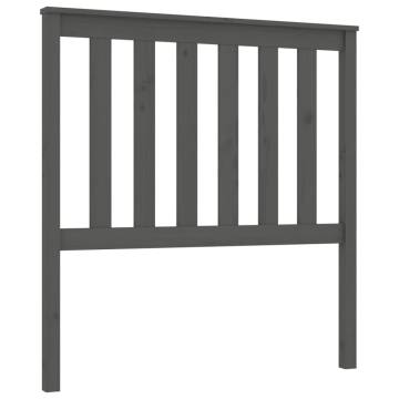 Stylish Grey Bed Headboard - Solid Pine Wood 96x6x101 cm