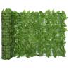 Balcony Screen with Green Leaves 400x75cm Colour green Size 400 x 75 cm 