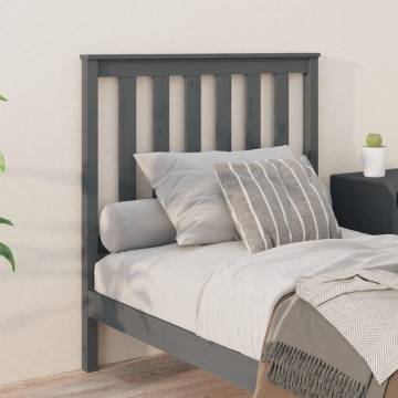 Stylish Grey Bed Headboard - Solid Pine Wood 96x6x101 cm