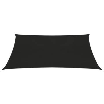 Sunshade Sail 3.5x4.5m Black HDPE - UV & Mould Resistant