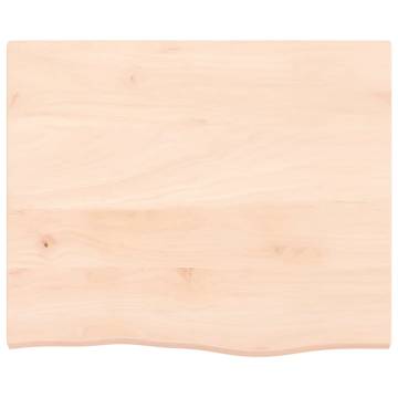 Solid Oak Bathroom Countertop 60x50x2 cm | Untreated Wood