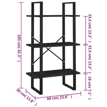 Storage Shelf Black 60x30x105 cm - Durable & Versatile