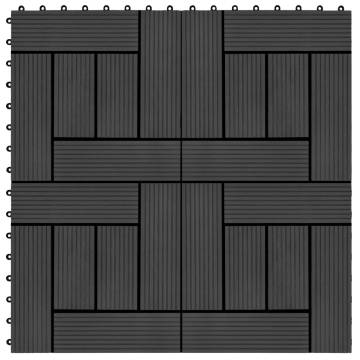 22 pcs WPC Decking Tiles 30x30 cm - Durable Black Tiles