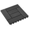 22 pcs WPC Decking Tiles 30x30 cm - Durable Black Tiles