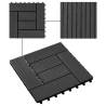 22 pcs WPC Decking Tiles 30x30 cm - Durable Black Tiles