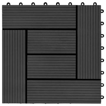 22 pcs WPC Decking Tiles 30x30 cm - Durable Black Tiles