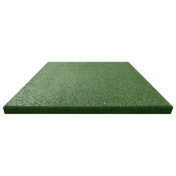 Fall Protection Rubber Tiles 6 pcs - Green 50x50x3 cm