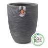 Capi Elegant Vase Low Waste Rib 34x46 cm in Grey - Sustainable Design