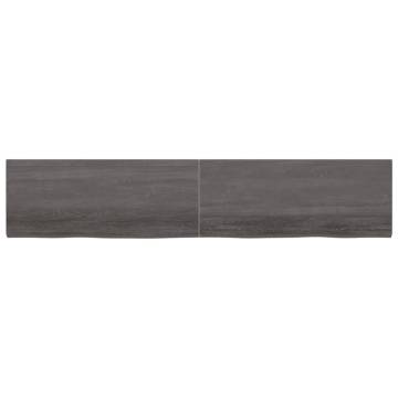 Dark Brown Bathroom Countertop - Solid Oak 200x40 cm