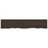 Dark Brown Bathroom Countertop - Solid Oak 200x40 cm