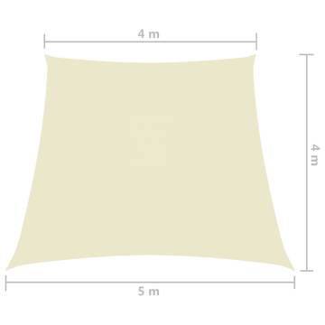 Sunshade Sail Oxford Fabric Trapezium 4/5x4 m Cream - HipoMarket