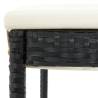 Garden Bar Stools with Cushions - 2 pcs Black Poly Rattan