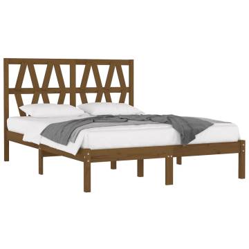 Honey Brown Solid Wood Bed Frame 200x200 cm | HipoMarket