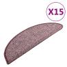 Carpet Stair Treads 15 pcs - Purple 65x21x4 cm | Hipomarket