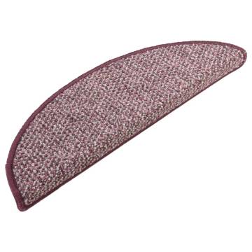 Carpet Stair Treads 15 pcs - Purple 65x21x4 cm | Hipomarket