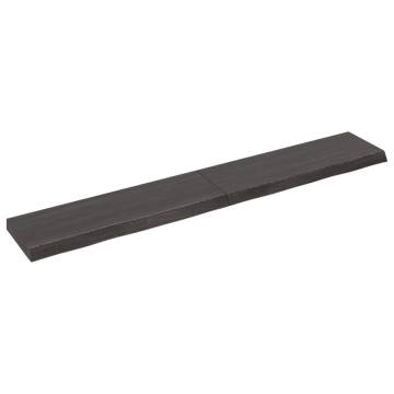 Wall Shelf Dark Brown Solid Oak - Rustic Storage Solution