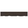 Wall Shelf Dark Brown Solid Oak - Rustic Storage Solution