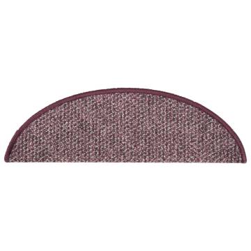 Carpet Stair Treads 15 pcs - Purple 65x21x4 cm | Hipomarket