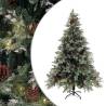 Pre-lit Christmas Tree with Pine Cones Green&White 150 cm PVC&PE Size 150 x 90 cm Quantity in Package 1 Number of Branch Tips Number of LEDs 