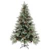 Pre-lit Christmas Tree with Pine Cones - 150 cm Green & White