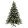 Pre-lit Christmas Tree with Pine Cones - 150 cm Green & White