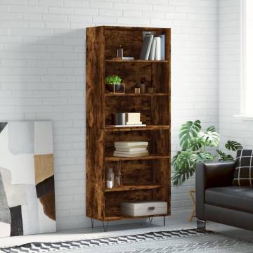 Stylish Highboard in Smoked Oak | Engineered Wood Storage Unit