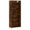 Stylish Highboard in Smoked Oak | Engineered Wood Storage Unit