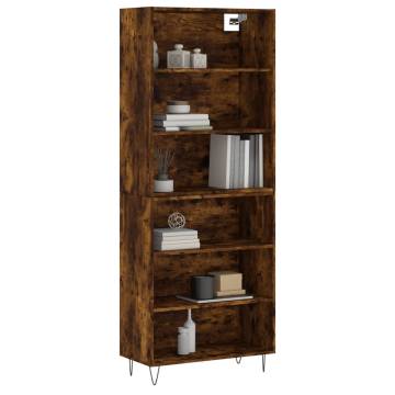 Stylish Highboard in Smoked Oak | Engineered Wood Storage Unit