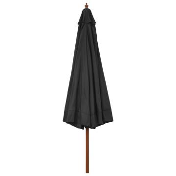 Outdoor Parasol with Wooden Pole 330 cm - Anthracite