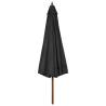 Outdoor Parasol with Wooden Pole 330 cm - Anthracite