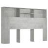 Elegant Concrete Grey Headboard Cabinet - 160x19x103.5 cm