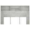 Elegant Concrete Grey Headboard Cabinet - 160x19x103.5 cm