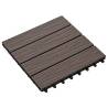 11 pcs Deep Embossed WPC Decking Tiles 30x30 cm Dark Brown