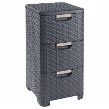 Curver Drawer Cabinet 3x14L Anthracite - Stylish Storage Solution