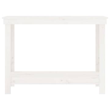 Work Bench White 110x50x80 cm | Solid Wood Pine at HipoMarket