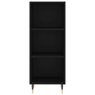 Stylish Highboard Black - 34.5x34x180 cm Engineered Wood