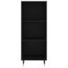 Stylish Highboard Black - 34.5x34x180 cm Engineered Wood