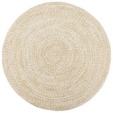 Handmade Jute Rug - White & Brown, 180 cm | HipoMarket