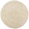 Handmade Rug Jute White and Brown 180 cm Colour white Diameter 180 cm 