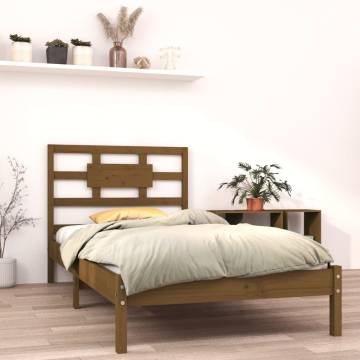 Honey Brown Solid Wood Bed Frame 100x200 cm - Hipomarket