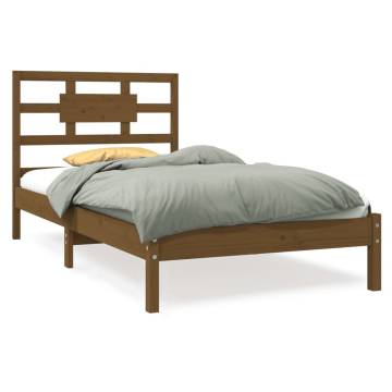 Honey Brown Solid Wood Bed Frame 100x200 cm - Hipomarket